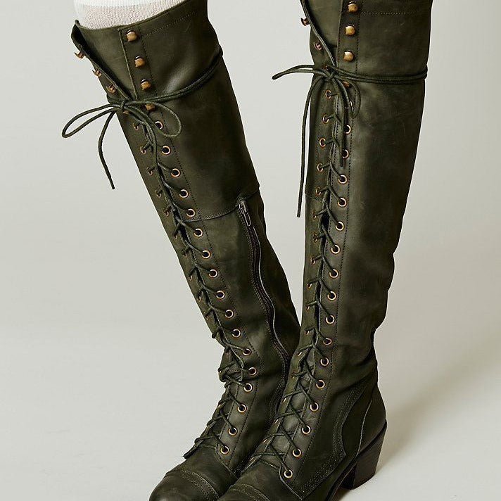 Women's Over-the-Knee Boots – Round Toe Winter