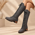 Women's Mid-Calf Riding Boots with Metal Detail & Buckle Strap