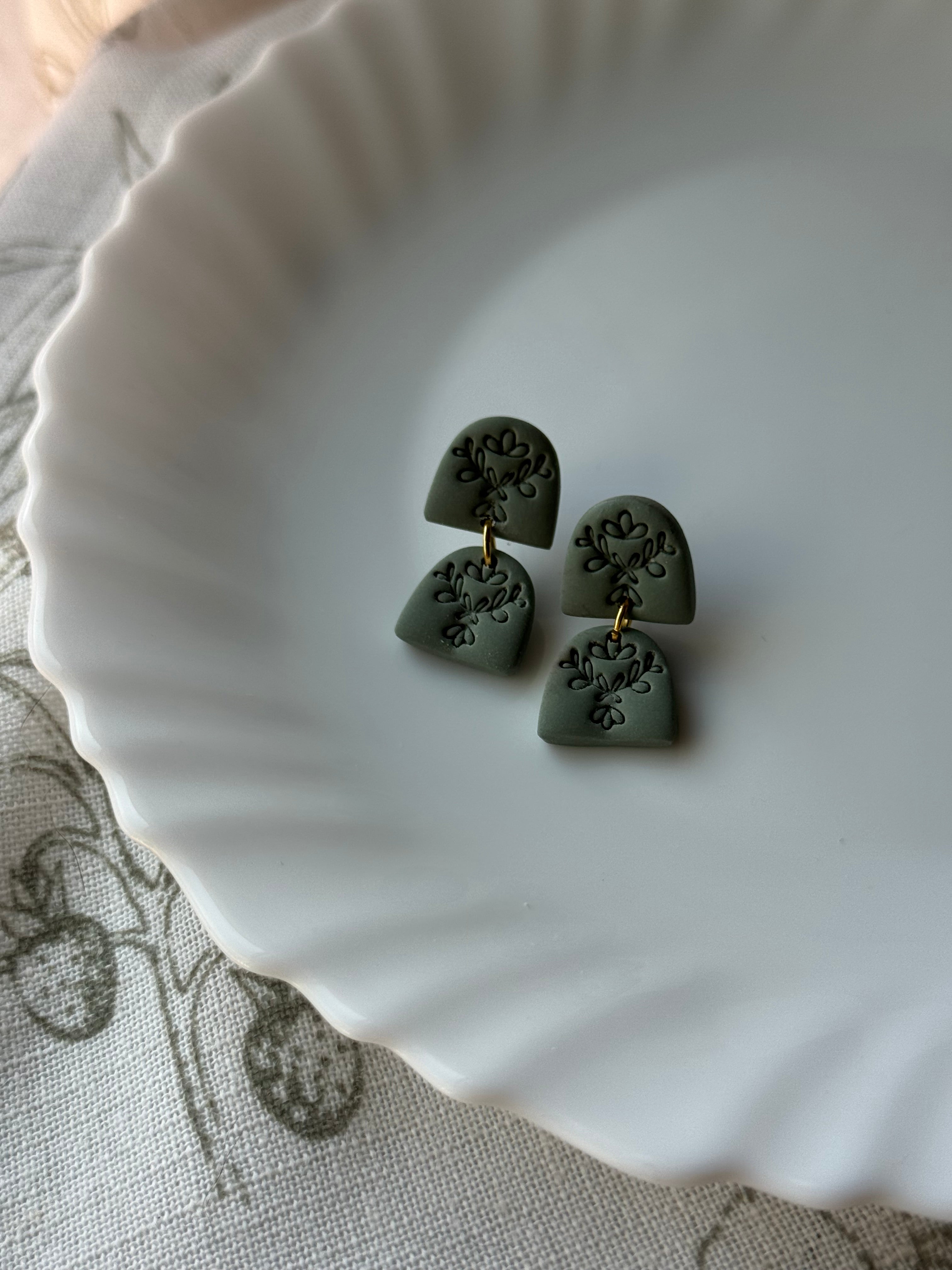 Piper Sage Polymer Clay Earrings | 14K Gold Plated
