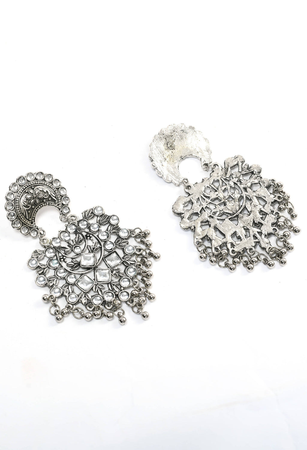 Silver Base Kundan Earrings for Elegant Ethnic Jewelry Lovers