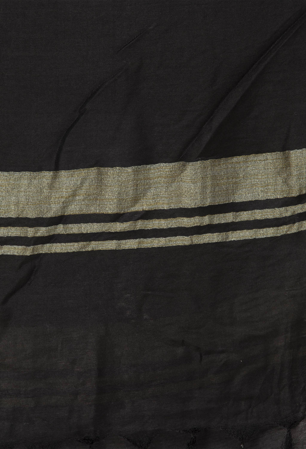 Black Slub Cotton Dupatta - Lightweight Ethnic Scarf