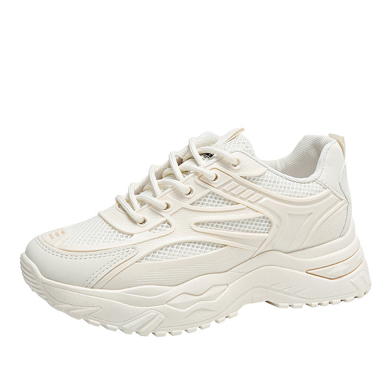 Women's Off-White Chunky Platform Casual Sports Sneakers - Image 5