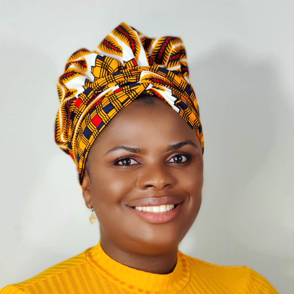 Yasmin African Print Kente Bonnet Wrap with Satin Lining - Image 4