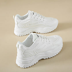 Women's Off-White Chunky Platform Casual Sports Sneakers - Image 7