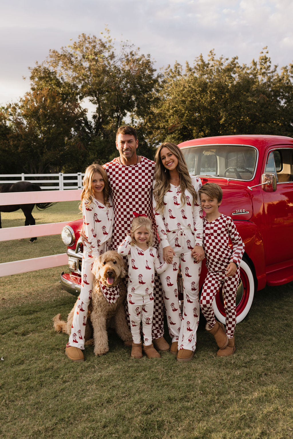 Men's Bamboo Pajama Set in Red and White Long Sleeve Loungewear