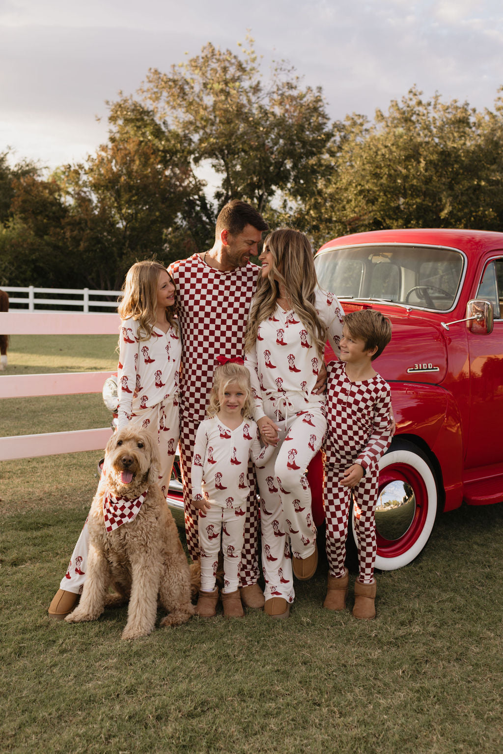 Men's Bamboo Pajama Set in Red and White Long Sleeve Loungewear