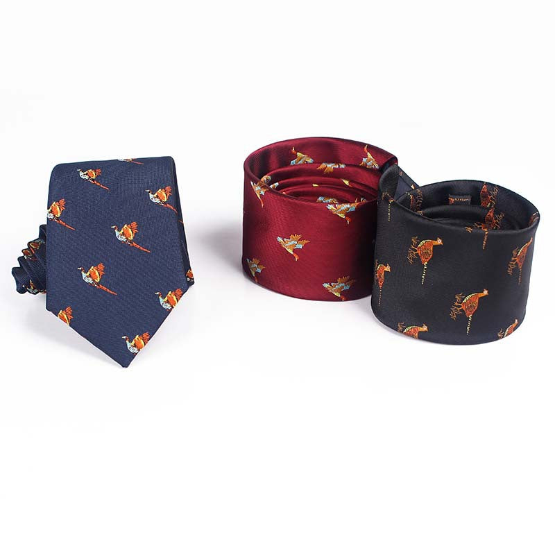 Vibrant Jacquard Bird Pattern Necktie - Multi-Color Design - Image 2