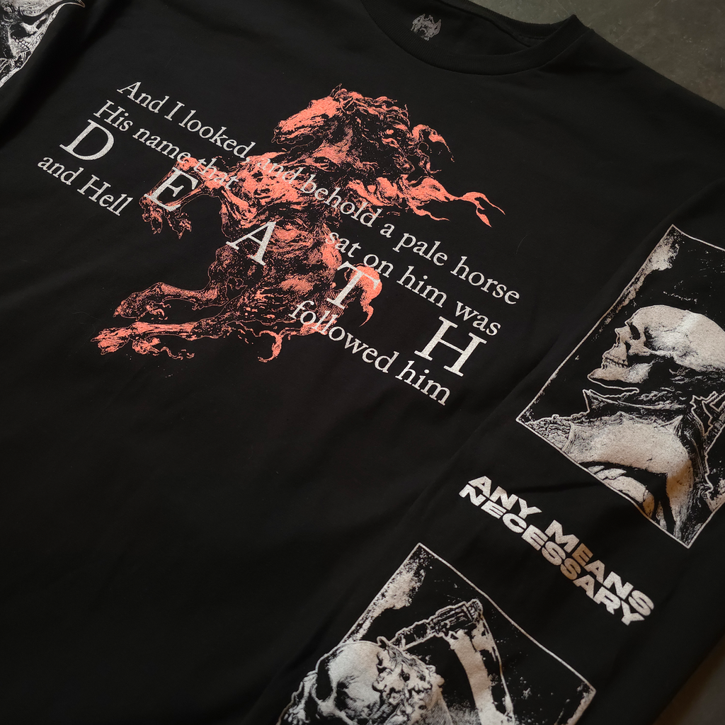4 Horsemen Graphic Long Sleeve T-Shirt in Black Heavyweight Cotton - Image 3
