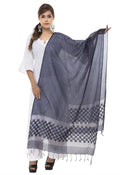 Navy blue Kota Cotton dupatta featuring delicate buta cut patterns