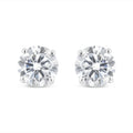 14K White Gold 1-1/2 Cttw Round Brilliant-Cut Diamond Classic 4-Prong Stud Earrings with Screw Backs (H-I Color, I1-I2 Clarity)