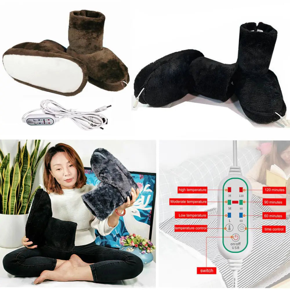 USB Heated Winter Boots with Adjustable Temperature