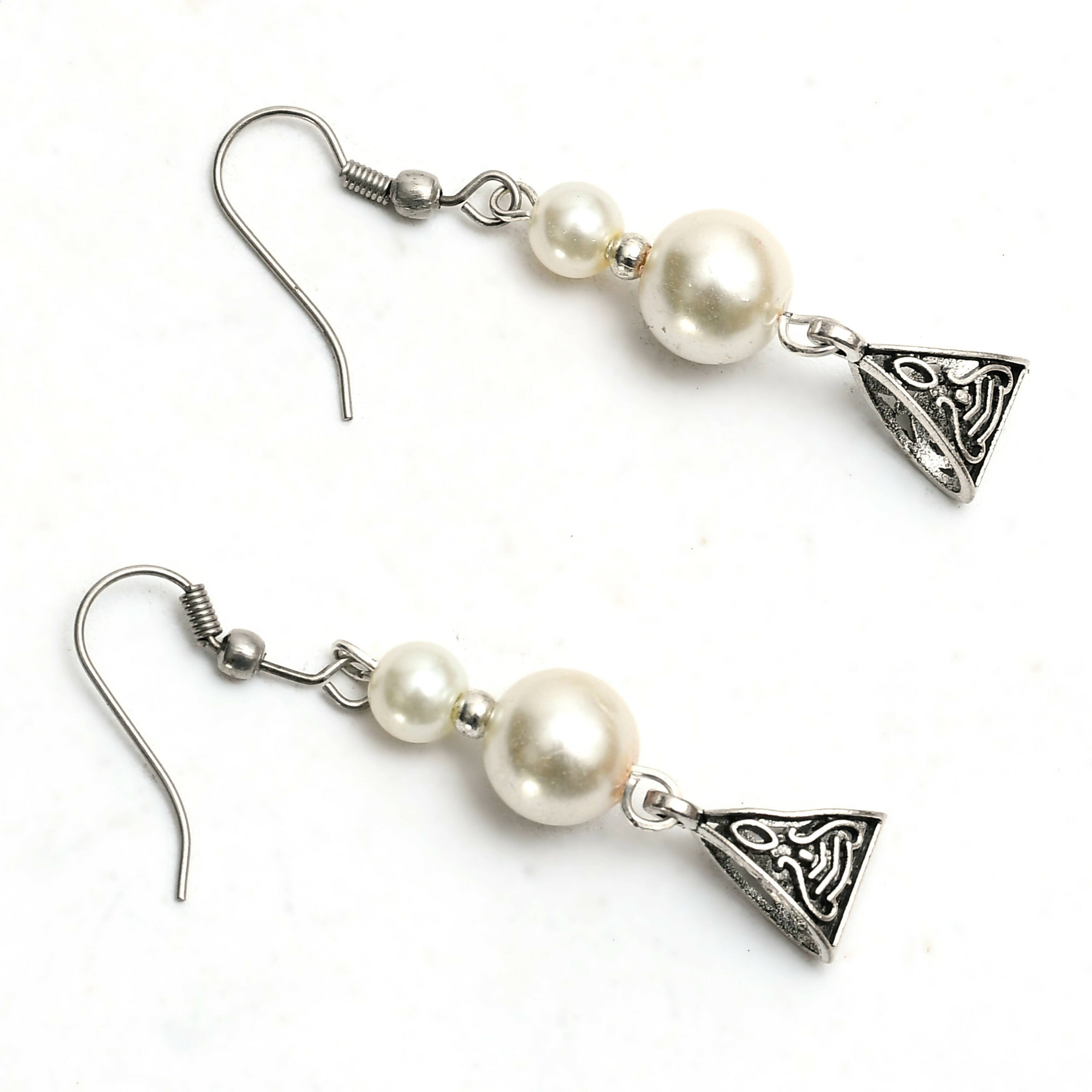 Silver-Plated Brass Pearl Work Choker Necklace for Women