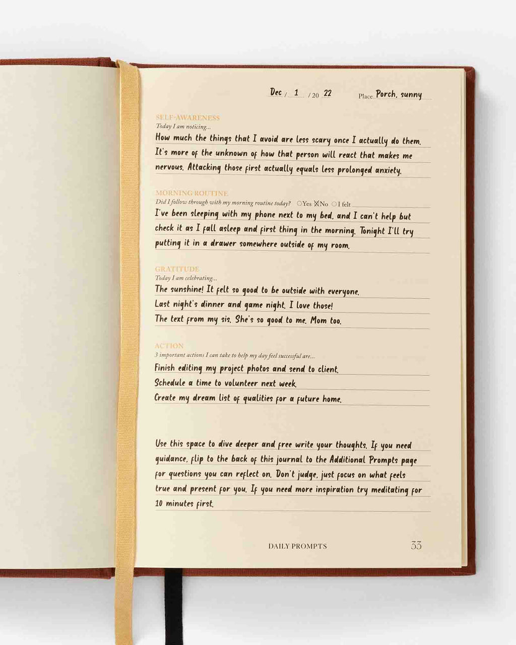 Notes to Mindfulness Journal - Sunset Orange