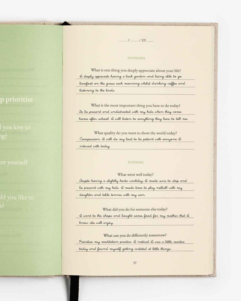 The Three Question Journal - Green