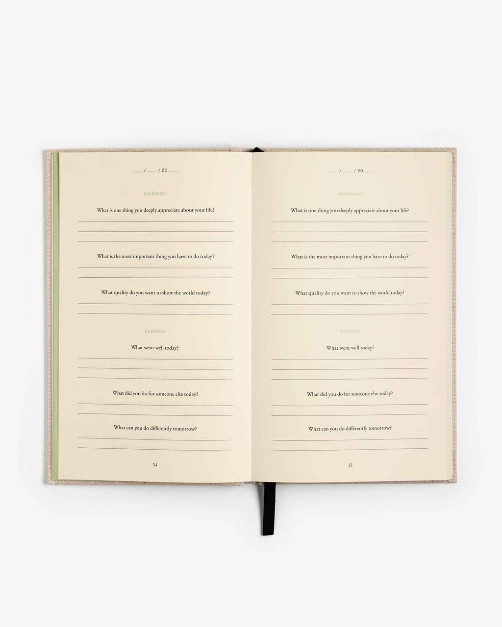 The Three Question Journal - Green