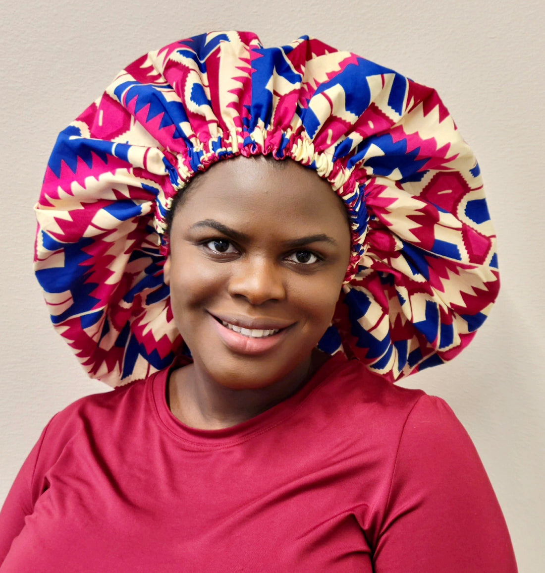XL Reversible Silk Lined African Print Bonnet Hair Protectant - Image 5