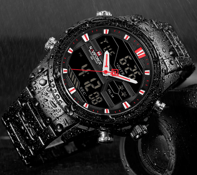 Men's Waterproof Analog Digital Multifunction Business Watch