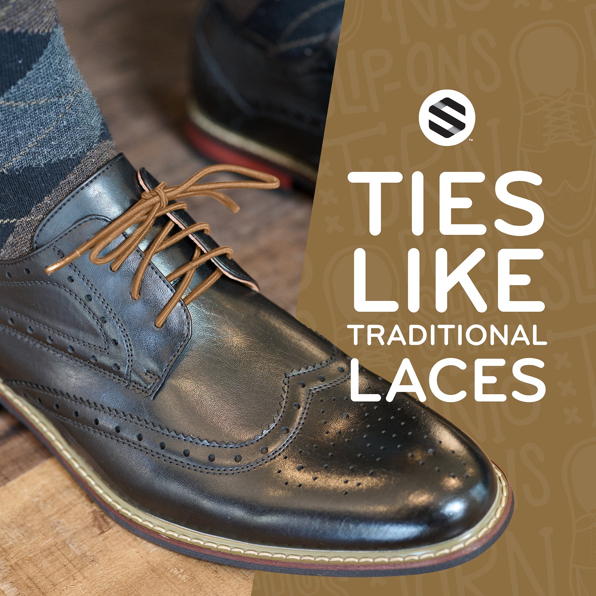 Light Brown Round Elastic Dress Shoe Laces
