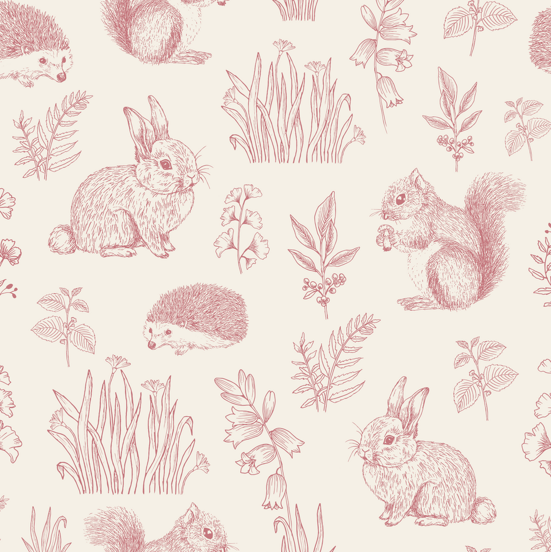 Ember Whimsical Cottagecore Removable Wallpaper - Cream & Blue