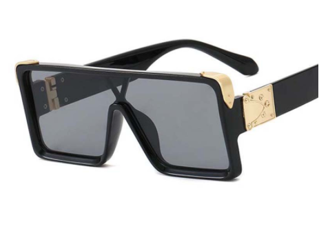 Classic Black & White Square Sunglasses for Women and Men