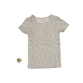 The Printed Short Sleeve Tee - Elise Ribbed