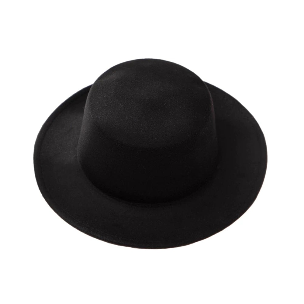 Classic Wide Brim Felt Fedora Hat for Men and Women