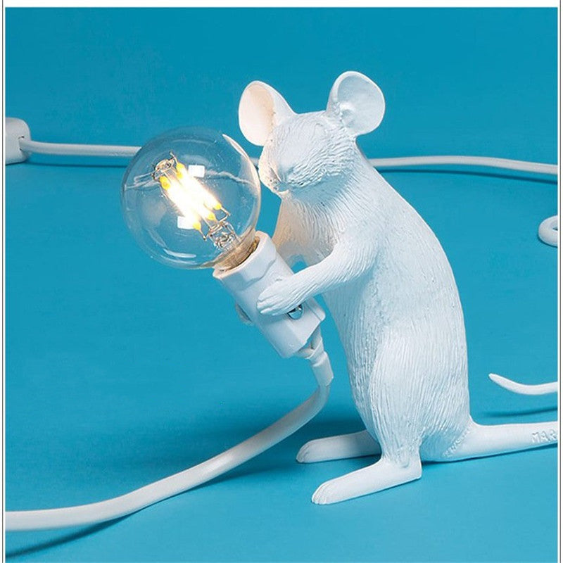 Whimsical Resin Mouse Table Lamp – Unique Decorative LED