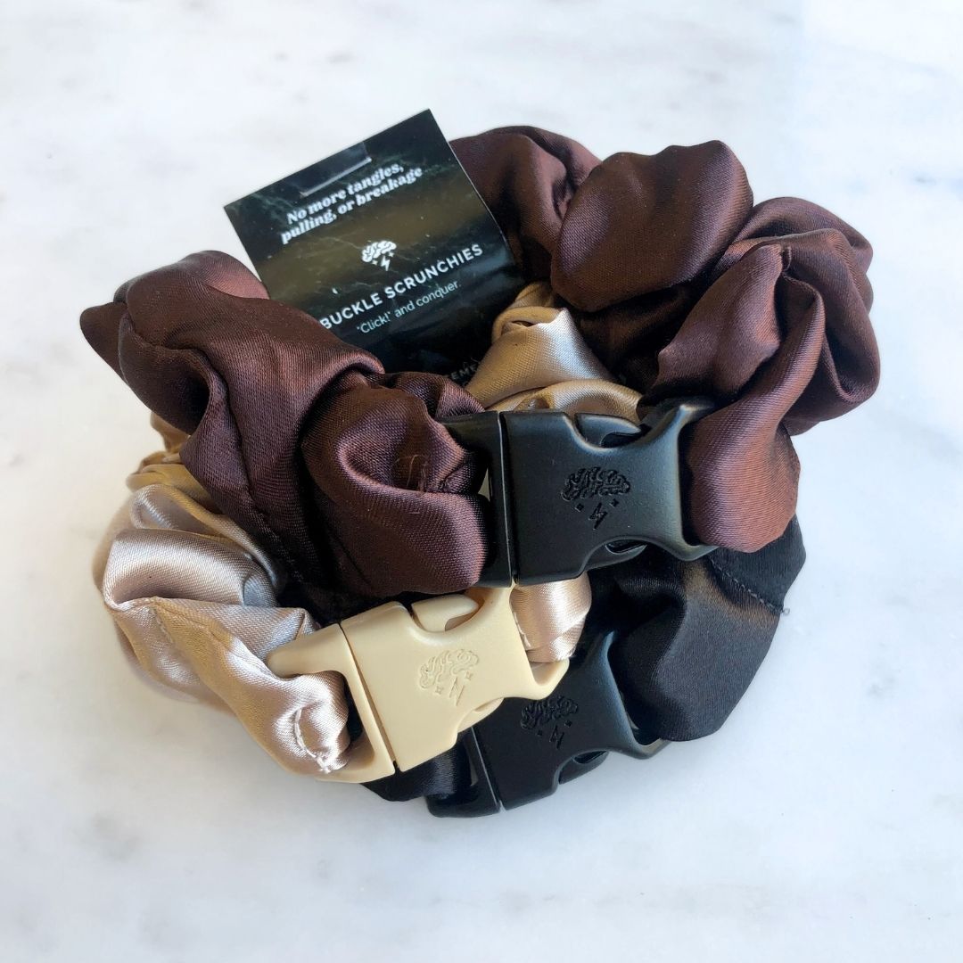 3-Pack Buckle Scrunchies Bundle - No Snag, No Tangle