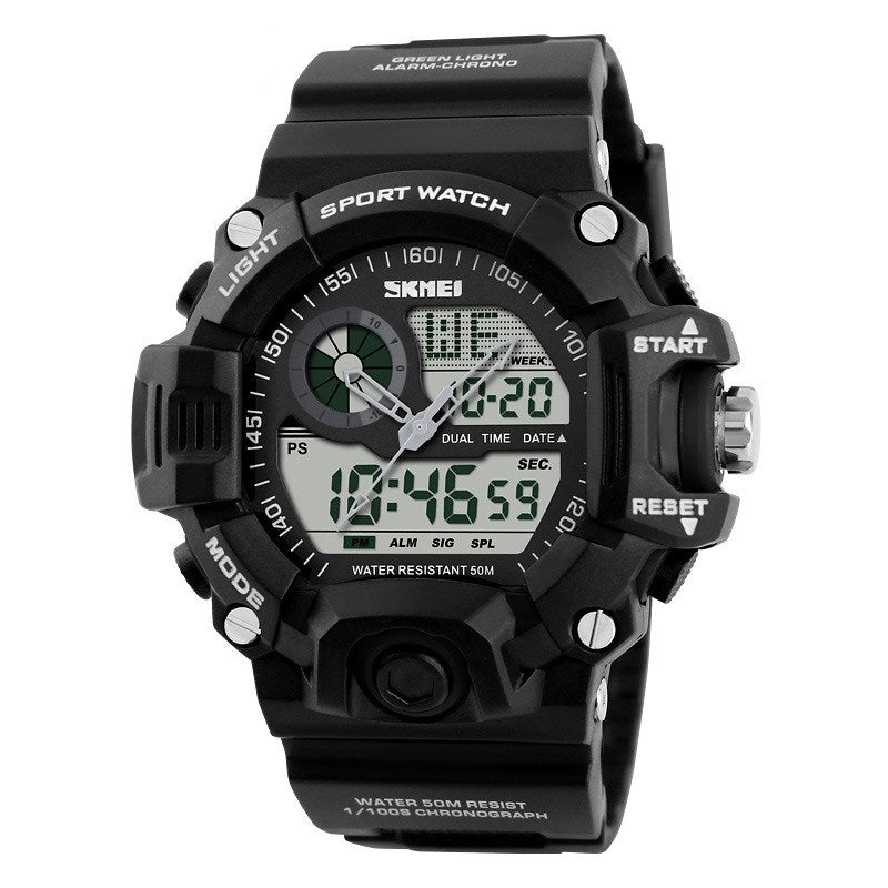 Men's Dual Display Military Sport Watch Waterproof Camo Finish