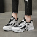 Women’s Reflective Chunky Platform Sneakers – Streetwear Lace-Up