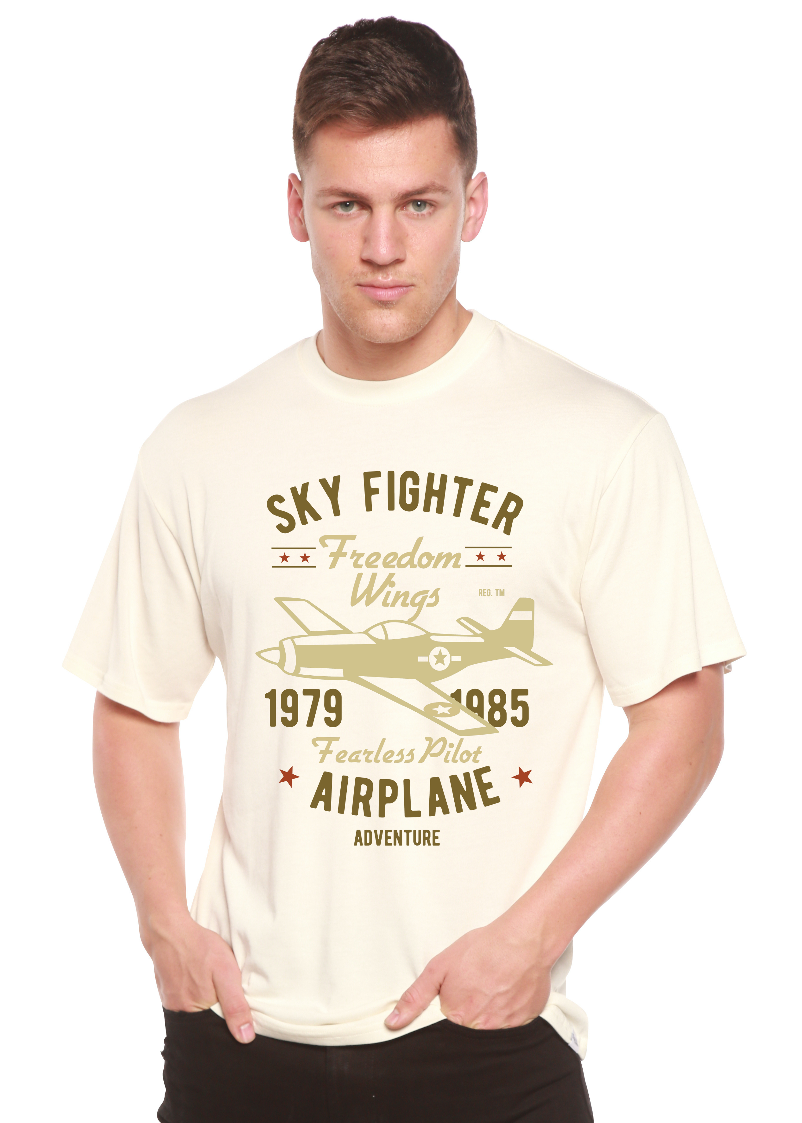 Sky Fighter Men's Bamboo Viscose Graphic T-Shirt