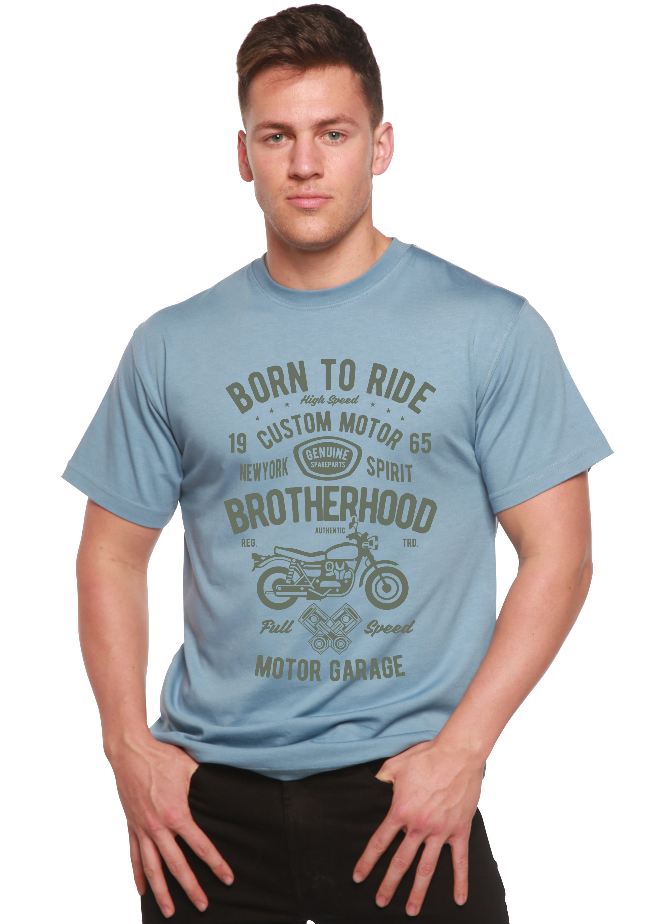 Motorcycle Brotherhood Men's Bamboo Viscose/Organic Cotton Short Sleeve Graphic T-Shirt