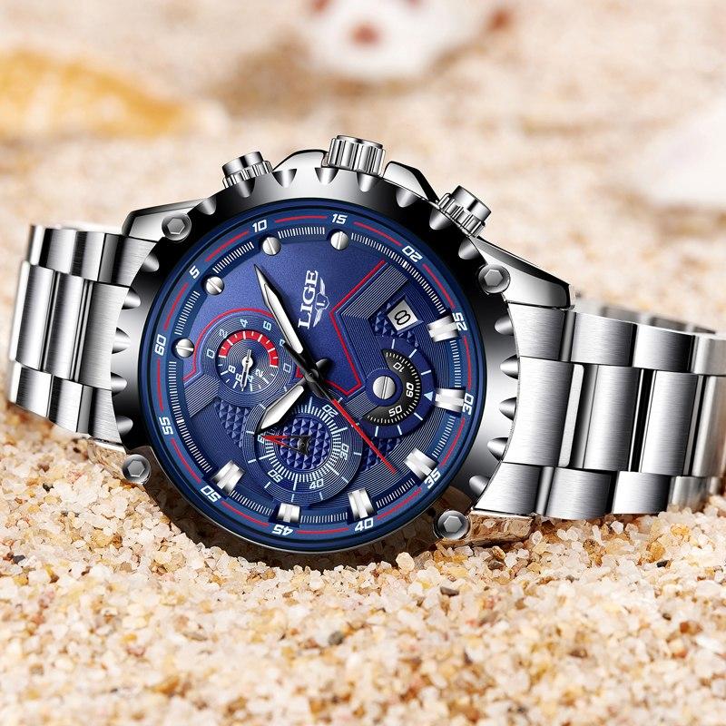 Men's Business Elegant Analog Watch with Leather Strap and Day View