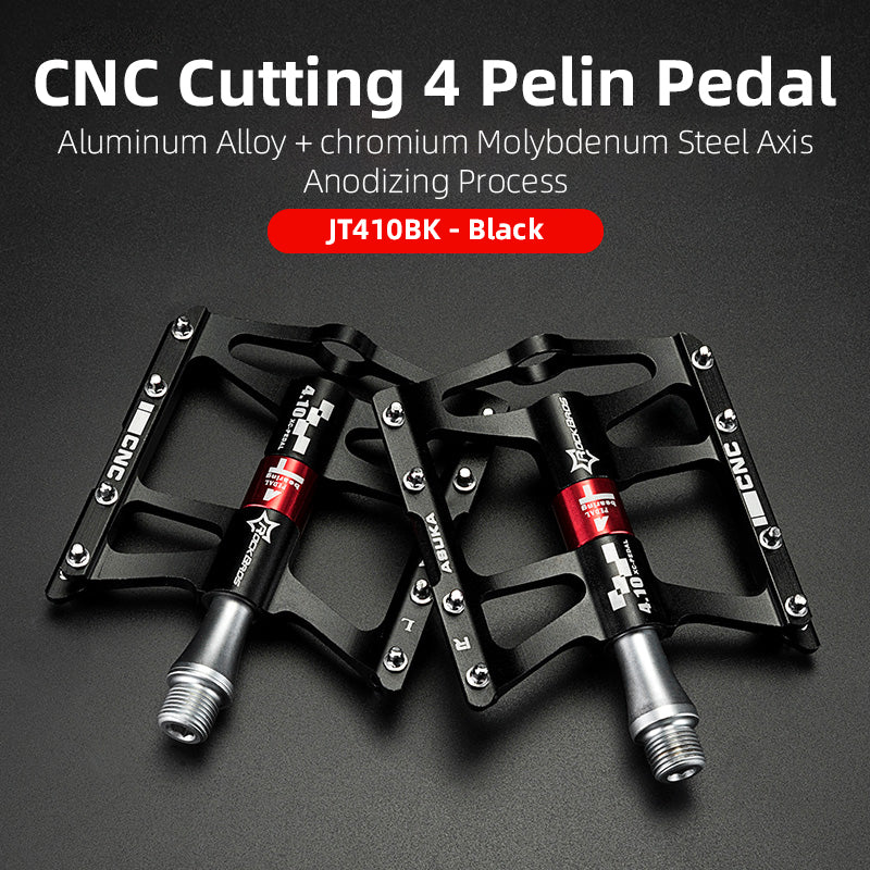 Stevvex quick release mountain bike pedals with widened non-slip flat platform design
