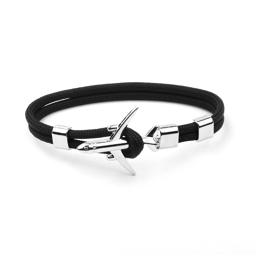 Modern Airplane Anchor Paracord Bracelet Nautical Rope Accessory
