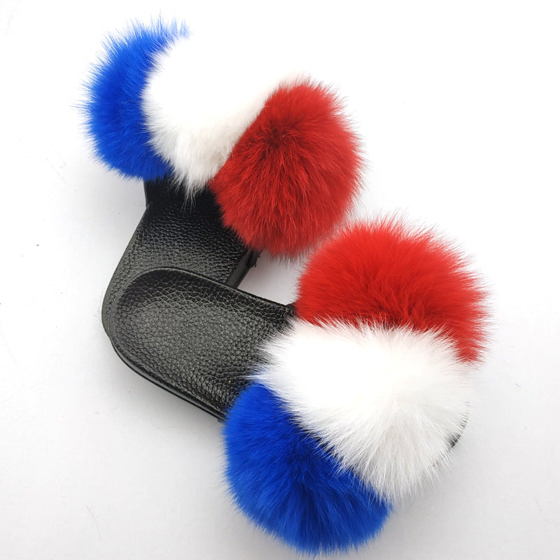 Women's Fluffy Faux Fur Open-Toe Maximalist House Slides