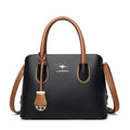 Spacious Leather Diaper Tote Bag with Crossbody Strap for Parents