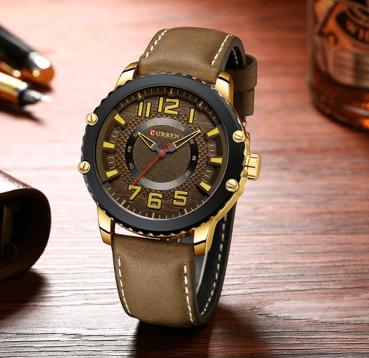 Men's Sporty Waterproof Chronograph Watch with Large Number Details