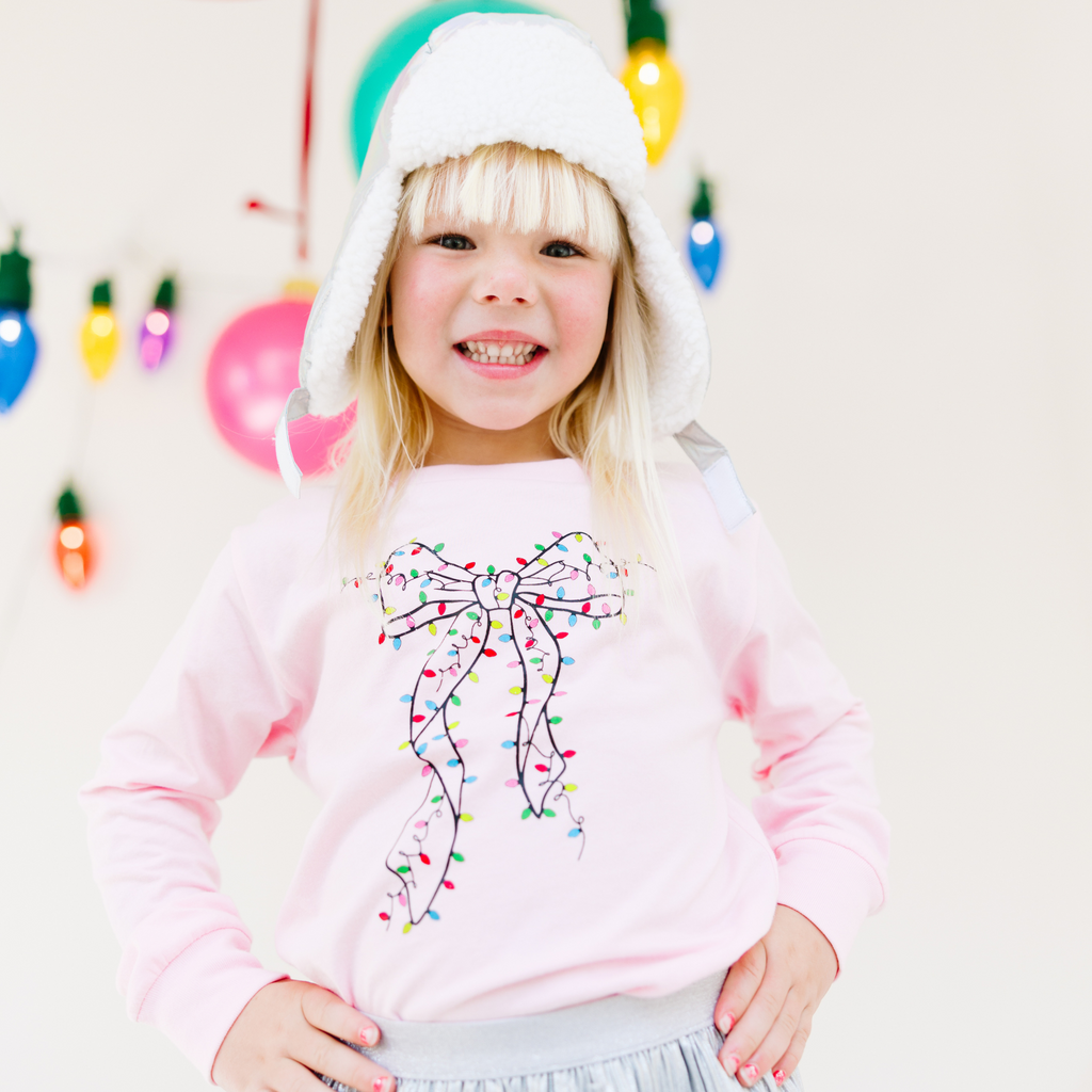Coquette Bow Christmas Lights Tee
