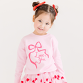 Love You Pink Coquette Bow Sweater
