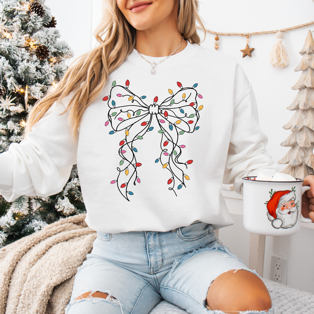 Coquette Christmas Lights Bow