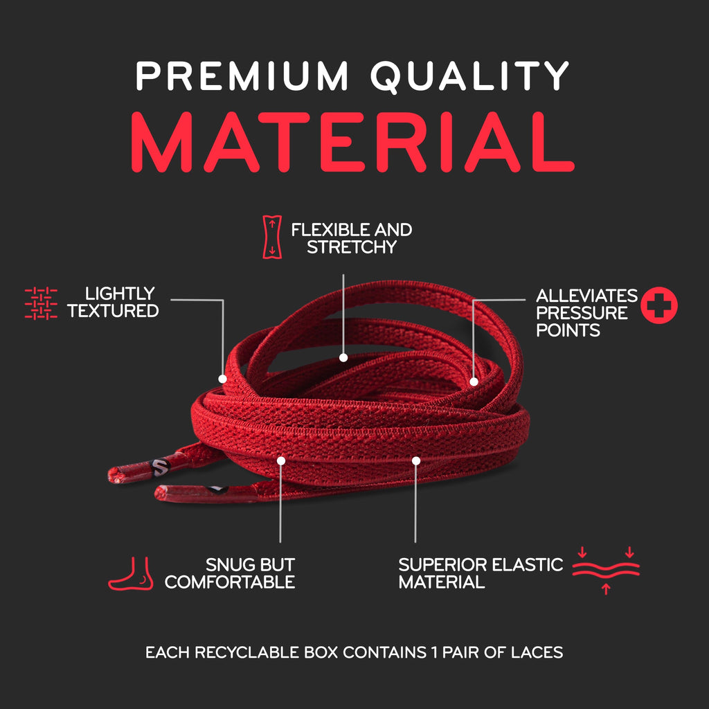 Red Flat Elastic Stretch Shoe Laces