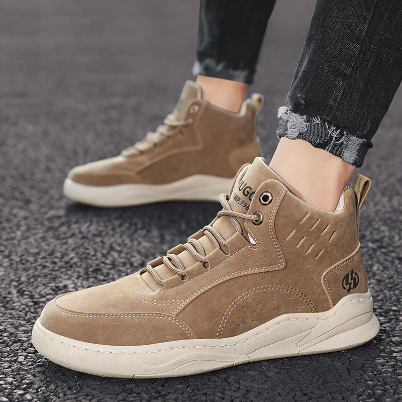 Men's Lightweight Leather Casual Shoes – Comfortable Walking Boots