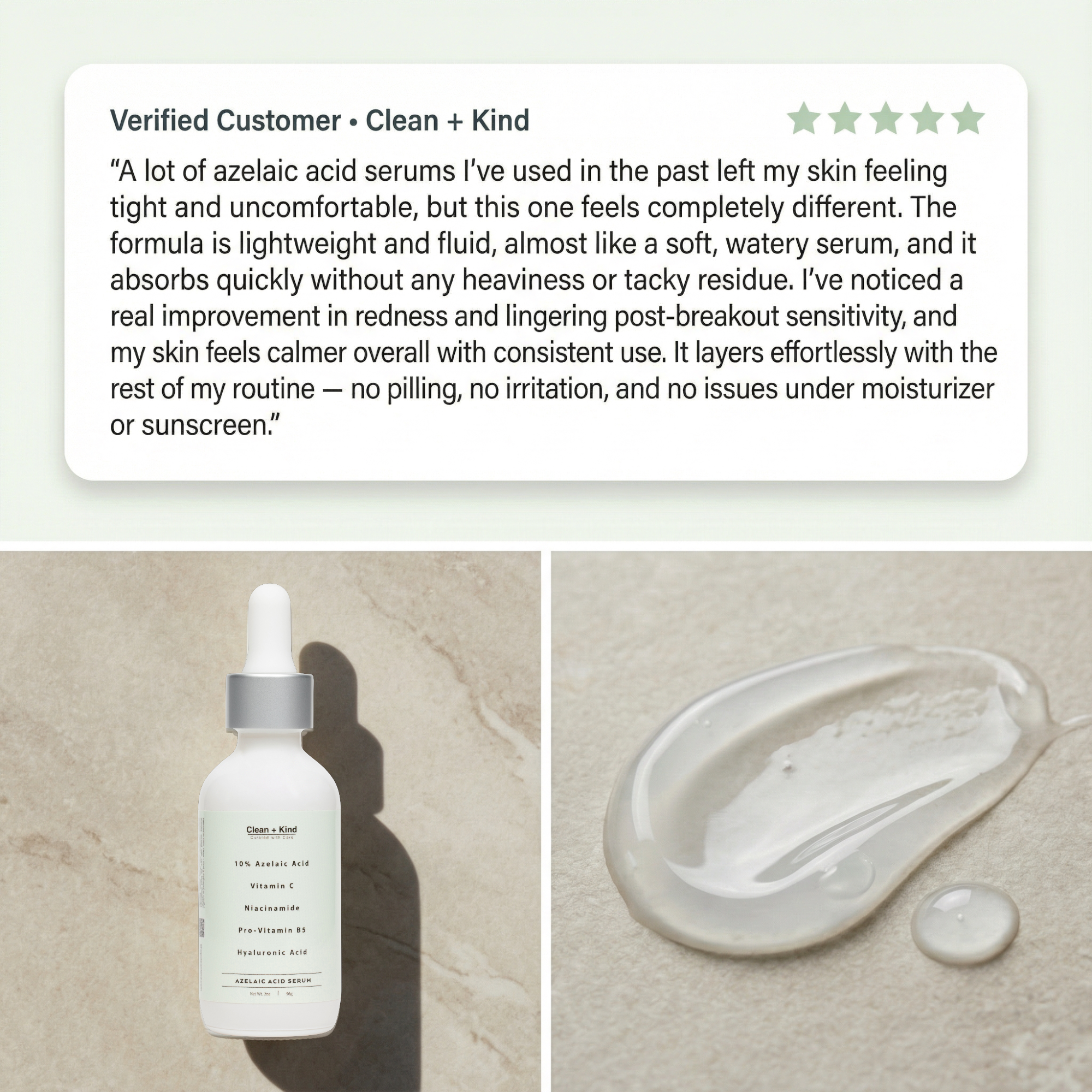 10% Azelaic Acid Face Serum for Brightening and Even Skin Tone - Image 4