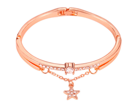 Rose Gold Forever Love Heart Charm Bracelet for Women
