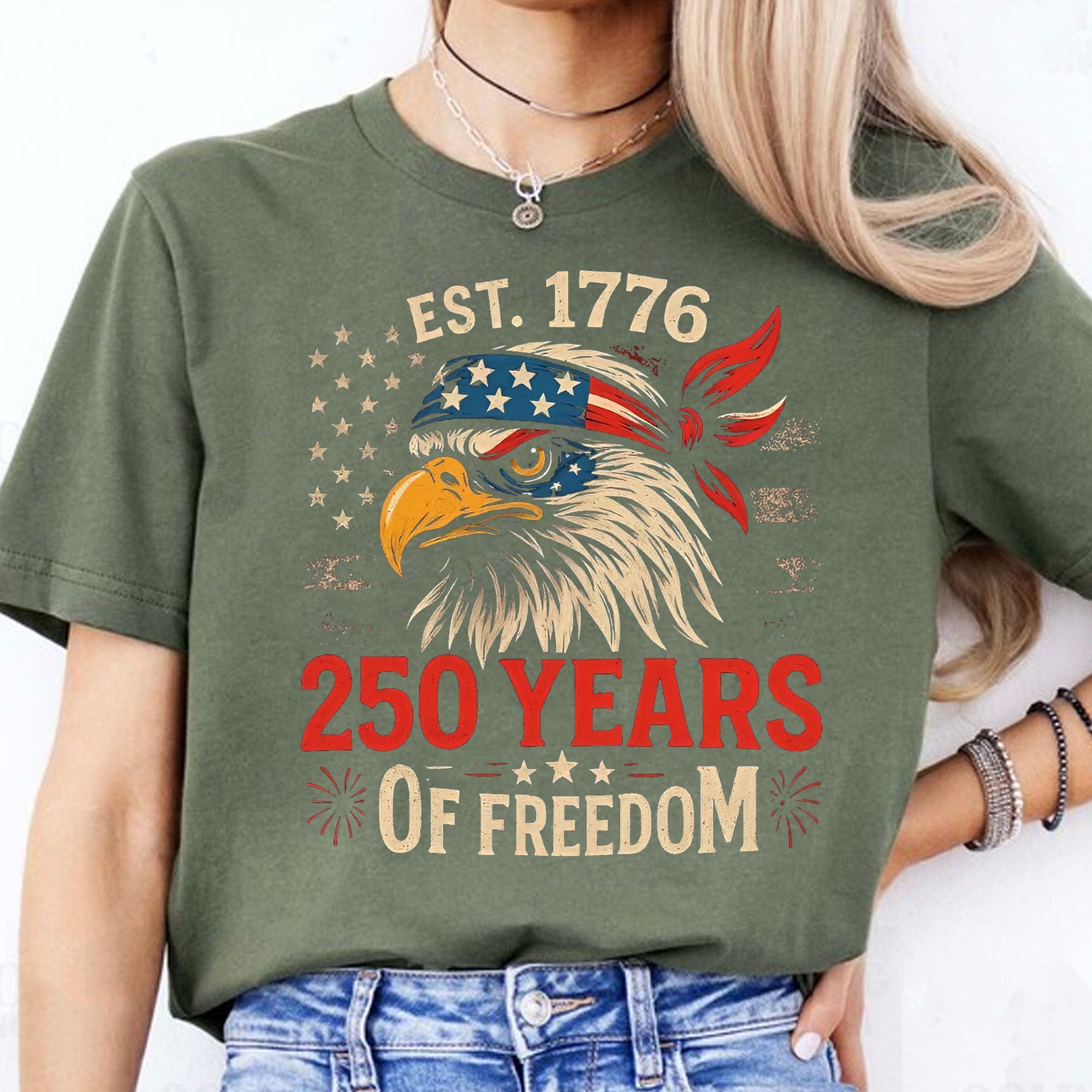 250 Years Of Freedom Shirt | Happy 250th Birthday USA Shirt | America 250th Anniversary Tee | US Flag Vintage Style T-Shirt 682533