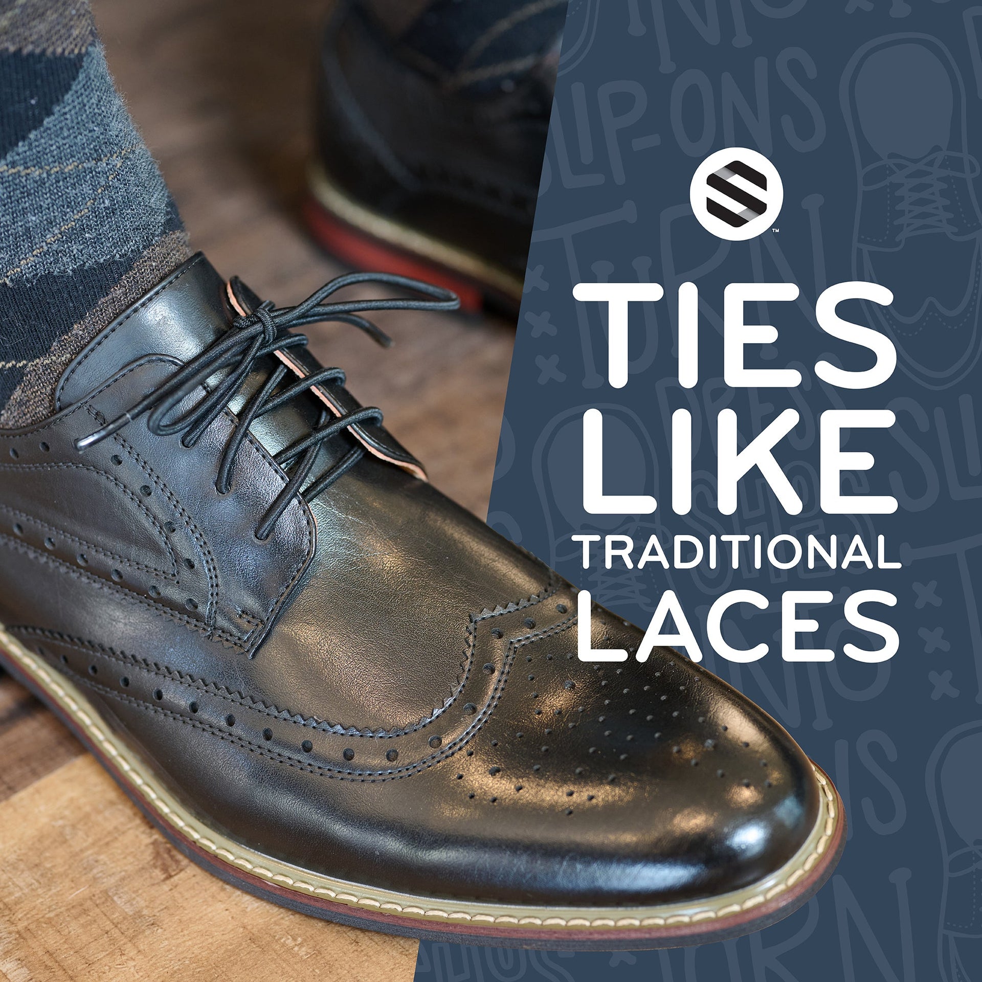 Black Round Elastic Dress Shoe Laces