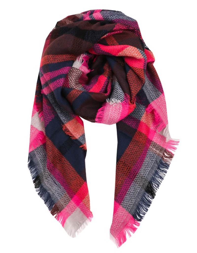Multi Plaid Scarf Soft Patterned Winter Accessory for Women