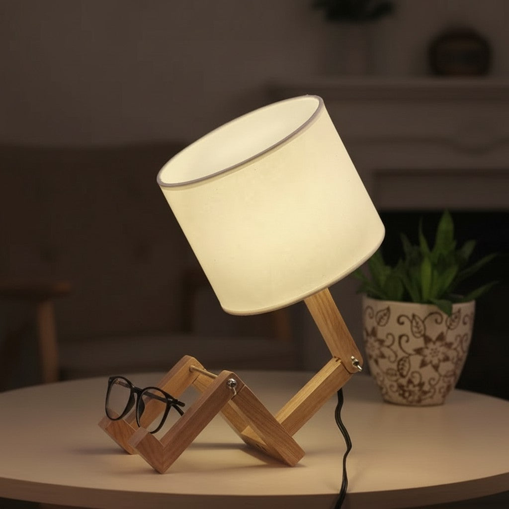 Modern Foldable Wooden Desk Lamp – Minimalist Adjustable Table Light