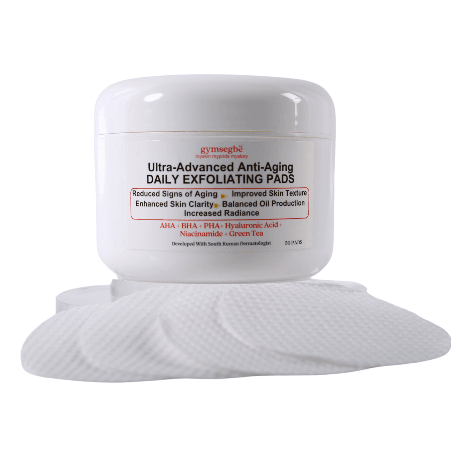 Anti-Aging Daily Exfoliating Pads with AHA, BHA, and PHA